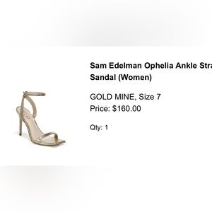 Sam Edelman Ophelia Heel- Gold